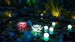 Wasserspiele mit Licht im Garten