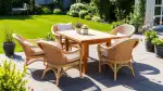Rattan-Holz Kombination für den Garten