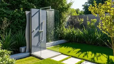 Outdoor-Dusche mit Bodenmontage
