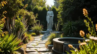 Große Steinfiguren als Gartenhighlights