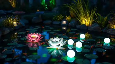 Wasserspiele mit Licht im Garten