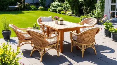 Rattan-Holz Kombination für den Garten