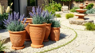 Mediterrane Terrakotta-Pflanzgefäße