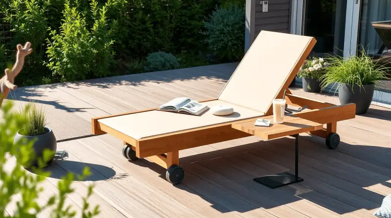 Mobile Sonnenliegen auf Rollen