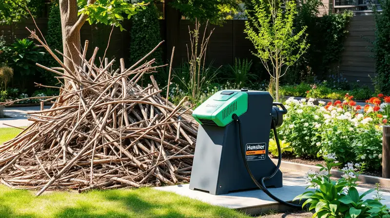 Gartenhäcksler im Einsatz