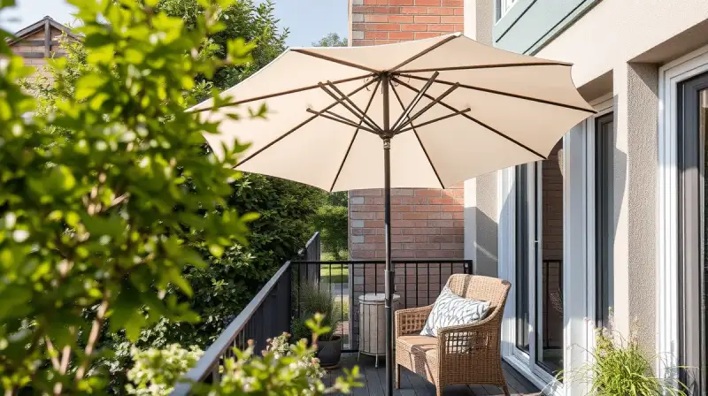 Elegante Balkonsonnenschirme für kleine Flächen