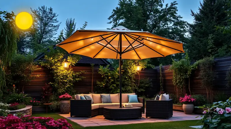 Sonnenschirme mit LED-Beleuchtung