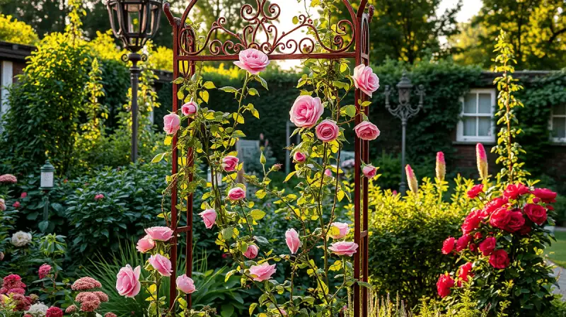 Rostige Rankhilfen für rustikalen Gartencharme