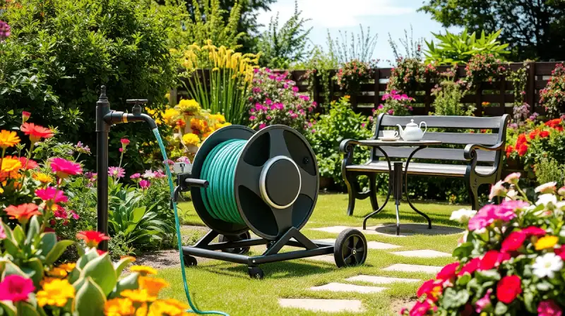Professionelle Gartenschlauchführung