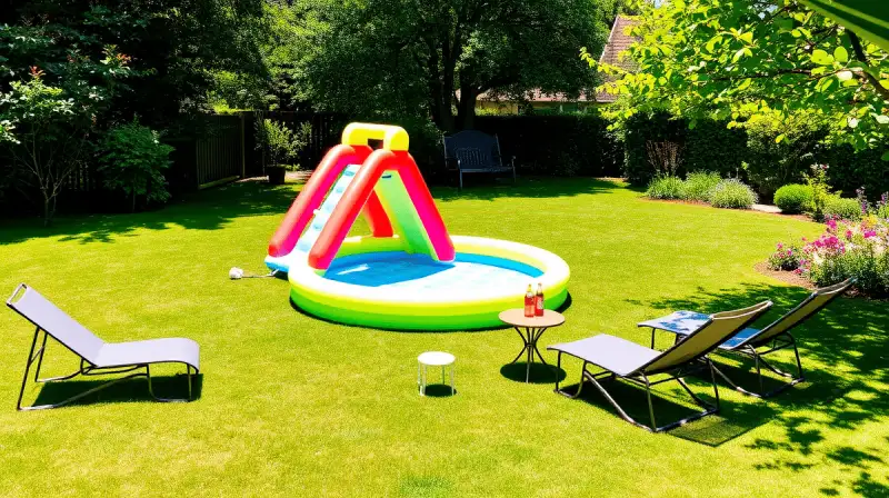Planschbecken mit Wasserrutsche: Sommerspaß für Familien