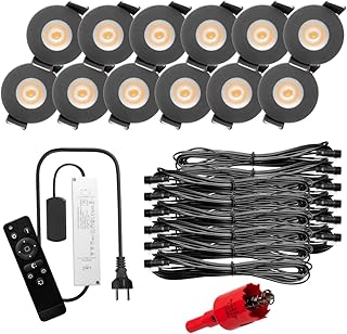 S-Polytec PREMIUM Mini LED- Einbauspots Warmweiss 3.000K, DIMMBAR, IP65, FUNK 3W Einbaustrahler T…
