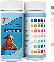 Joyzakzak 7-in-1 Pool Teststreifen, 100 Stück, Wasserqualitätsprüfstreifen für Spa & Whirlpoo…