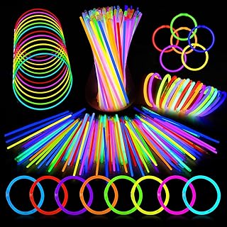 Knicklichter Party Set für Kinder – 100 Leuchtstäbe mit 100 Verbindern , Neon Party Deko für…