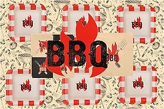 33 Teile Geschirrset Grill BBQ Pappteller Servietten Tischdecke Grillparty Party-Set Gartenfeier …