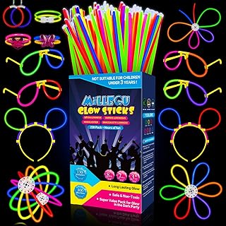 Knicklichter Party Set,100 Stück Leuchtstäbe 130 Verbinder,Neon Knicklichter Ketten und Leuchtb…