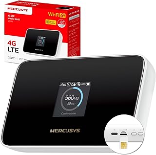 Mercusys MT115 Mobiler WLAN Router, tragbares WLAN für unterwegs mit SIM-Karte ohne Vertragsbind…