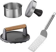 RÖSLE Barbecue Burger-Set 3-tlg, Hochwertiges Burger-Set mit Burgerpresse Pro, Barbecue-Gewicht …