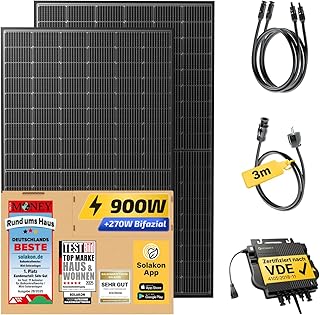 900W Balkonkraftwerk – Balkonkraftwerk 800W komplett Steckdose – neuester 800 Watt Wechselrichter…