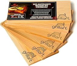 6 Pack XL Grillbretter – Zedernholzbrett zum Grillen – Räucherbretter aus Zedernholz von grillar…