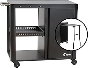 BBQ-Toro Grillwagen 95 x 50 x 80 cm | Schwarz | Grilltisch Mit Großer Arbeitsfläche | Beistellt…