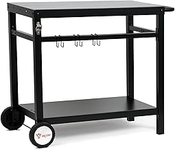 BBQ-Toro Grillwagen 85 x 50 x 81 cm Schwarz | Metall Grilltisch mit großer Arbeitsfläche | Gril…