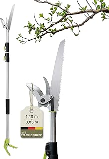 novaterra® Astschere mit Teleskopgriff 2in1, Astsäge Baumsäge mit Einstellbare Stiel, Schneide…