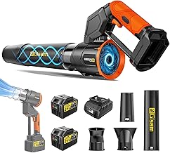 Akku-Laubbläser, 2-In-1 Laubgebläse Bürstenlos mit 2×6.0Ah Akkus,Leaf Blower 3-Gang Max 800000…