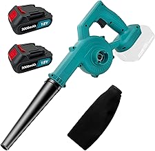 Professioneller Akku Laubbläser mit 2X 3000mAh Akku & Ladegerät – Kraftvolles 500W Bürstenmo…