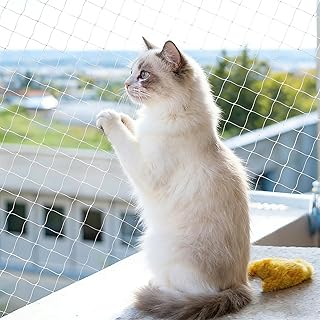 Katzennetz für Balkon, 10×3M Katzennetz Drahtverstärkt Ohne Bohren, Katzenschutznetz, Balkonne…