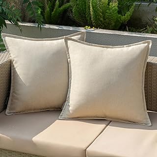 EMEMA Outdoor Kissen Wetterfest Kissenbezug Wasserfest Sofakissen Wasserdicht Dekokissen 45×45 cm…