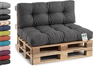 Gutekissen® Palettenkissen, Gartensofakissen, Gesteppte Kissen gefüllt mit granuliertem Poulire…