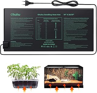 Ohuhu Heizmatte Wärmematte für Sämling Germination, Wasserdichtes Heizmatte Pflanzen Gewächsh…