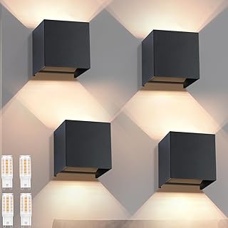 Homefire LED Wandleuchte Aussen/Innen – 4ER G9 Außenwandleuchten 3000K Warmweiß Aussenlampe Sch…