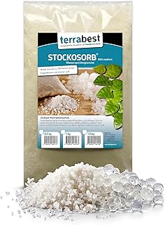 STOCKOSORB® | Wasserspeicher Granulat für Pflanzen | 1kg | Speichert bis zu 300x Wasser | Boden…