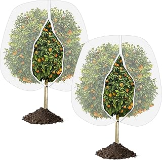 2 Stück Netz für Kirschbaum mit Seitenreißverschluss und Seil, 1.8m*1.8m Bug Barrier Netting O…