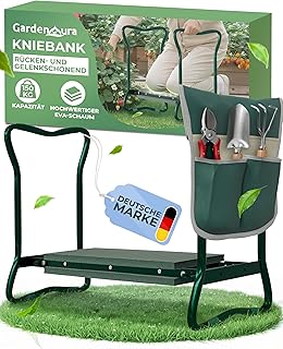 Kniebank für Gartenarbeit – Gartenhocker mit Werkzeugtasche – Garten Kniebank Rücken- und Gelen…