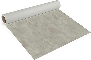 CV Bodenbelag Beton Optik, 100×200 cm, pflegeleichter PVC Vinylboden, Meterware für Küche und W…