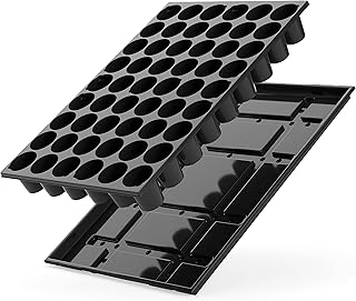 Quickpot Anzuchtplatte mit Untersetzer Stabiles Set mit 54 Pflanzlöchern und Ablaufrinnen Pflanz…