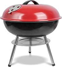 Tragbare Holzkohlegrills – 35.6 cm kompakte Tischgrills, isolierte Deckelgrills, Camping, Pickn…