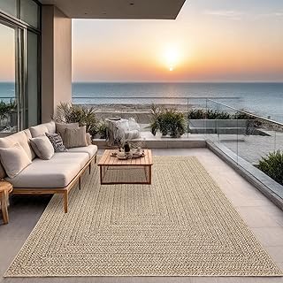the carpet Kansas Outdoor Teppich – Wetterfester Indoor & Outdoor Teppich im Jute-Look für Bal…