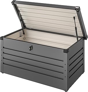 Gardebruk® Auflagenbox 385L Volumen Metall Abschließbar Gasdruckfeder 120x62cm Wetterfest Garte…