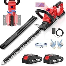 21V Akku Heckenschere 50 cm Dual-Action Klinge, 2×2000 mAh Akku & Ladegerät, 850 W Elektr…