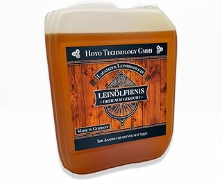 Leinölfirnis 5 Liter Leinöl Firnis Holzschutz Holzpflege dreifach gekocht und harzfrei Lebensmi…