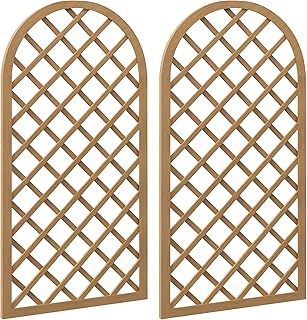 Outsunny 2er-Set Holzspaliere für den Garten – Bogenpaneel für Kletterpflanzen – Abm. eines Pan…