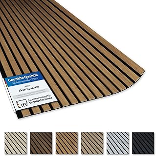 Akustiko Lamella Akustikpaneele 4 Stück 280x60cm – flexible Filz MDF Wandpaneele fugenlos – übe…