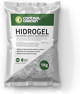 GROWMANIA.ES Control Garden Hydrogel, wasserspeichernd, für Pflanzen und Kulturen, 1 kg, festes …