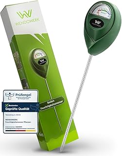 Wendowerk® Boden Feuchtigkeitsmesser für Pflanzen – [Grün/Schwarz] – Ohne Batterien – Verbesse…