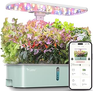 LetPot LPH-Air WiFi Hydroponisches Anzuchtsystem, 10 Hülsen Smart Herb Garden Kit für Innenräu…