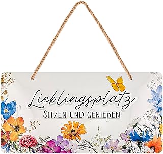 LANOLU Schild Lieblingsplatz Outdoor, Schild Garten, Deko Garten Vintage Schilder, Chill Lounge G…