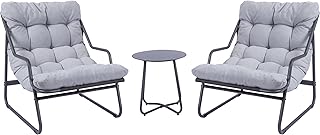 Koll Living Outdoor Bistro-Set Lara | Modernes Gartenmöbel Set mit 2 Sesseln & Tisch | Wetterfes…